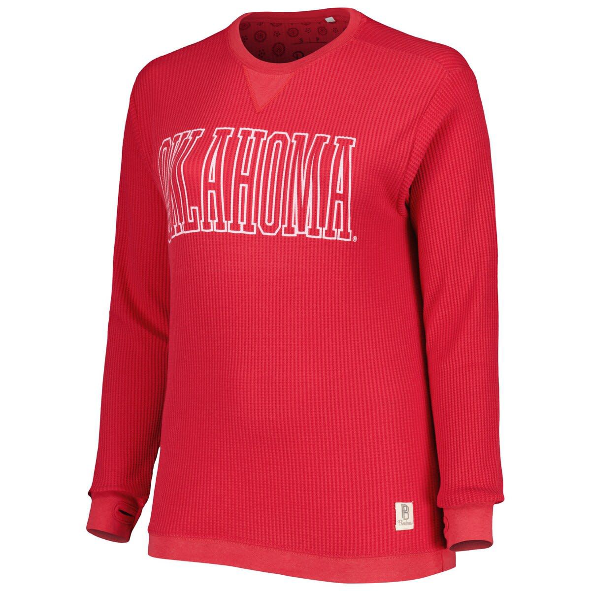NCAA Oklahoma Sooners Surf Plus Size Southlawn Waffle-Knit Thermal Tri-Blend Long Sleeve T-Shirt