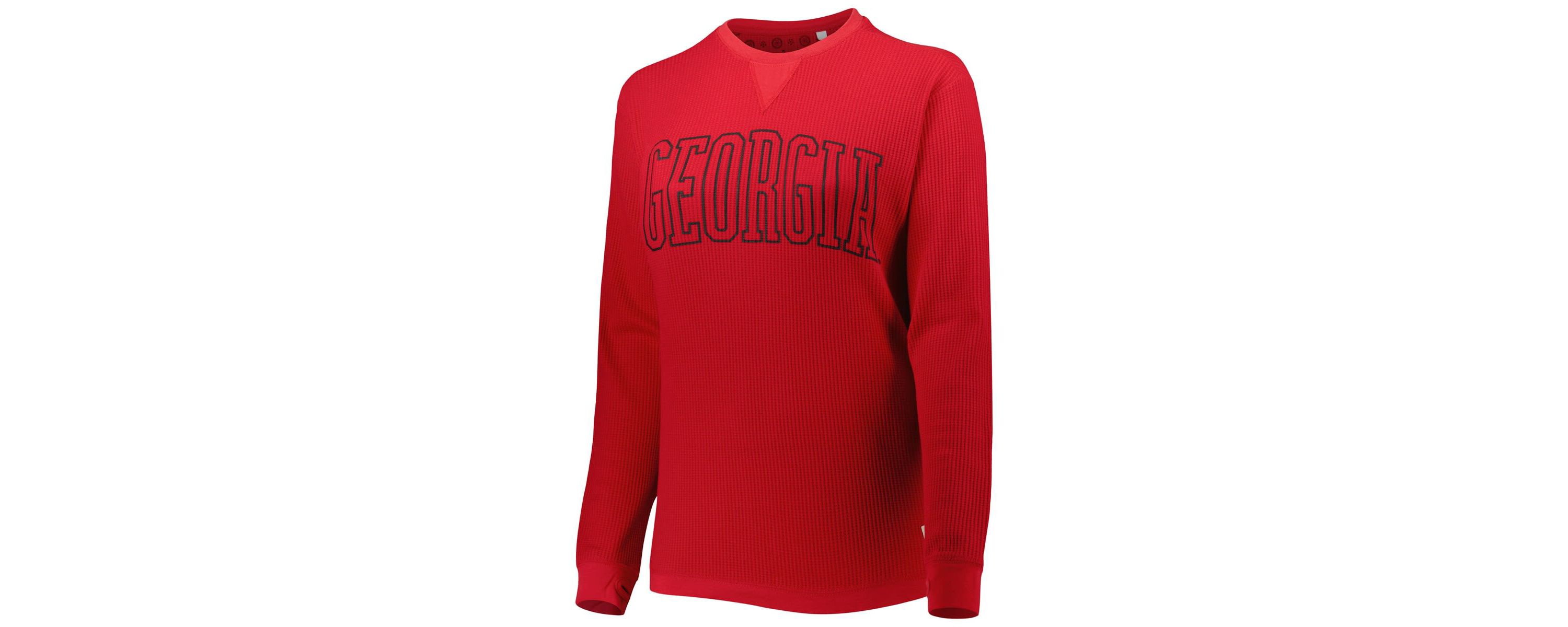 NCAA Georgia Bulldogs Surf Plus Size Southlawn Waffle-Knit Thermal Tri-Blend Long Sleeve T-Shirt
