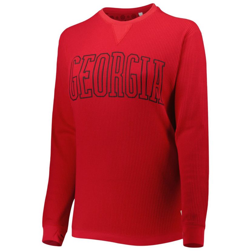 NCAA Georgia Bulldogs Surf Plus Size Southlawn Waffle-Knit Thermal Tri-Blend Long Sleeve T-Shirt