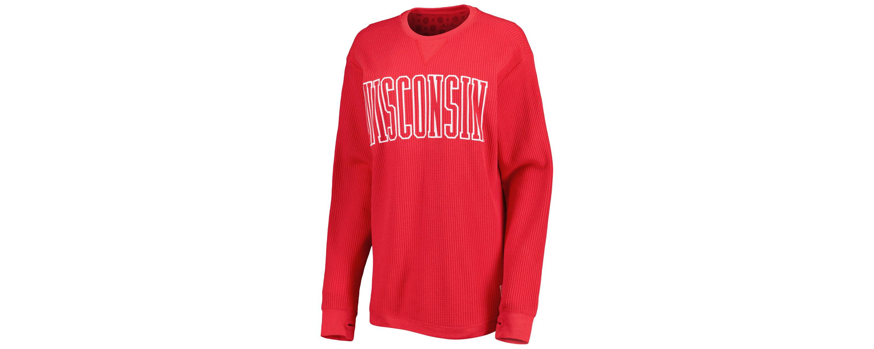 NCAA Wisconsin Badgers Surf Plus Size Southlawn Waffle-Knit Thermal Tri-Blend Long Sleeve T-Shirt