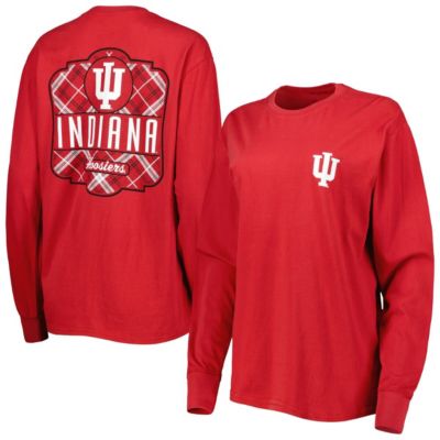 NCAA Indiana Hoosiers Valencia Plaid 2-Hit Long Sleeve T-Shirt