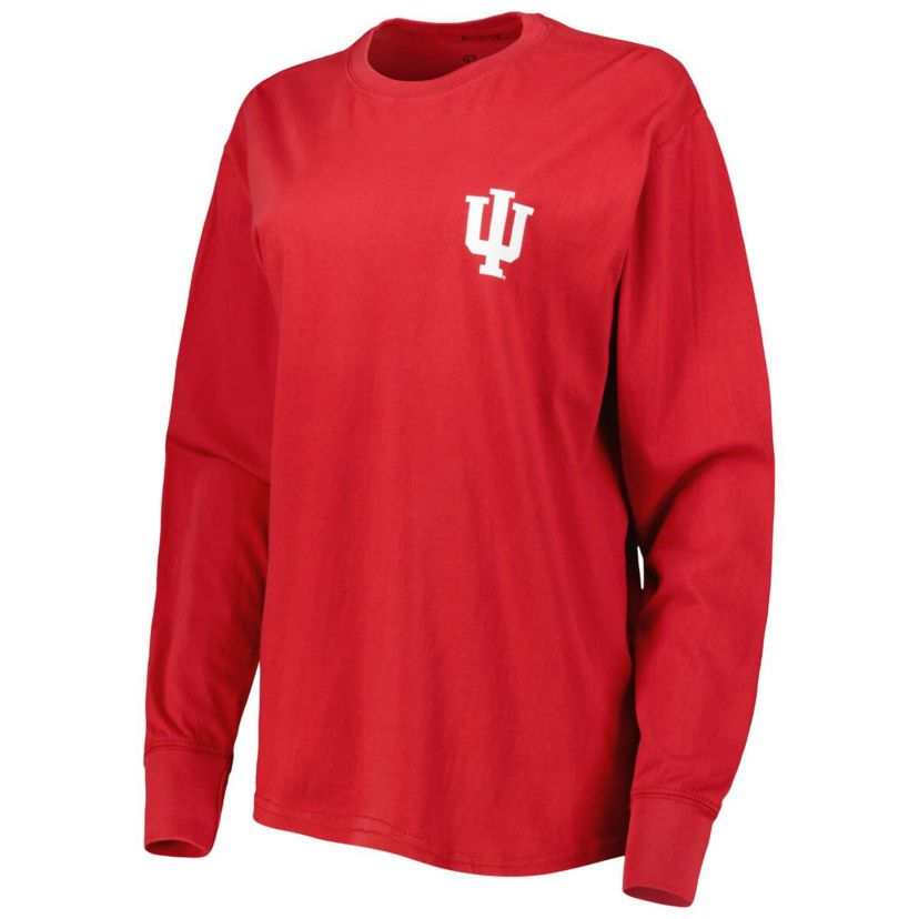 NCAA Indiana Hoosiers Valencia Plaid 2-Hit Long Sleeve T-Shirt