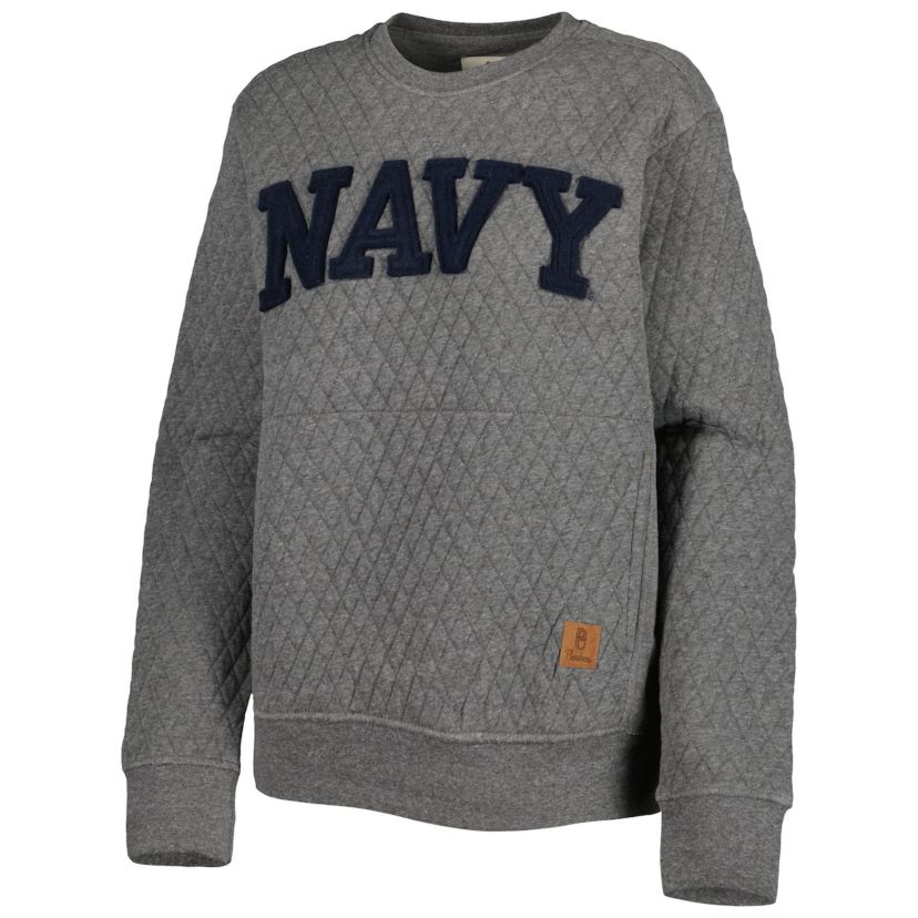 Navy Midshipmen NCAA Midshipmen Moose Quilted Pullover Sweatshirt