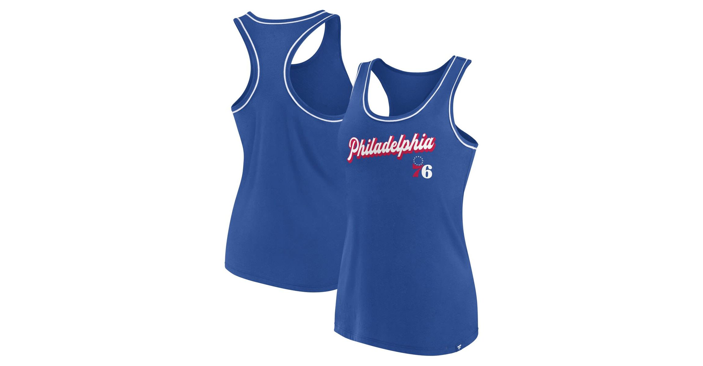 NBA Fanatics Philadelphia 76ers Wordmark Logo Racerback Tank Top