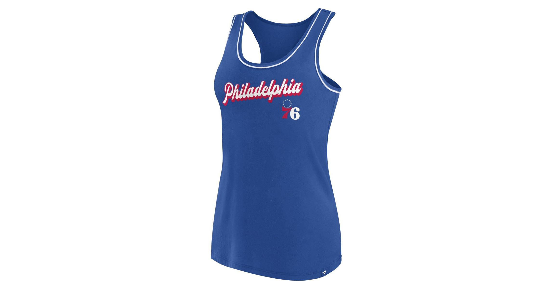 NBA Fanatics Philadelphia 76ers Wordmark Logo Racerback Tank Top