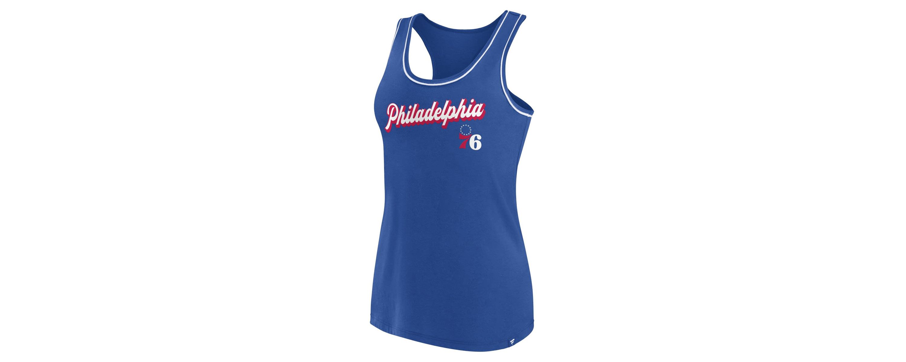 NBA Fanatics Philadelphia 76ers Wordmark Logo Racerback Tank Top