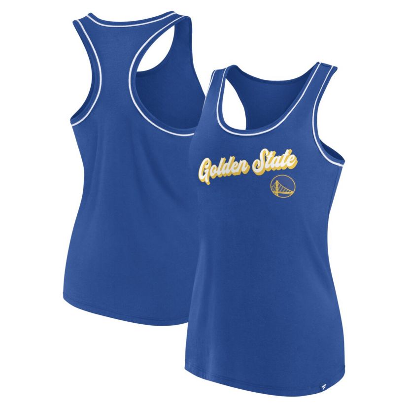 NBA Fanatics Golden State Warriors Wordmark Logo Racerback Tank Top
