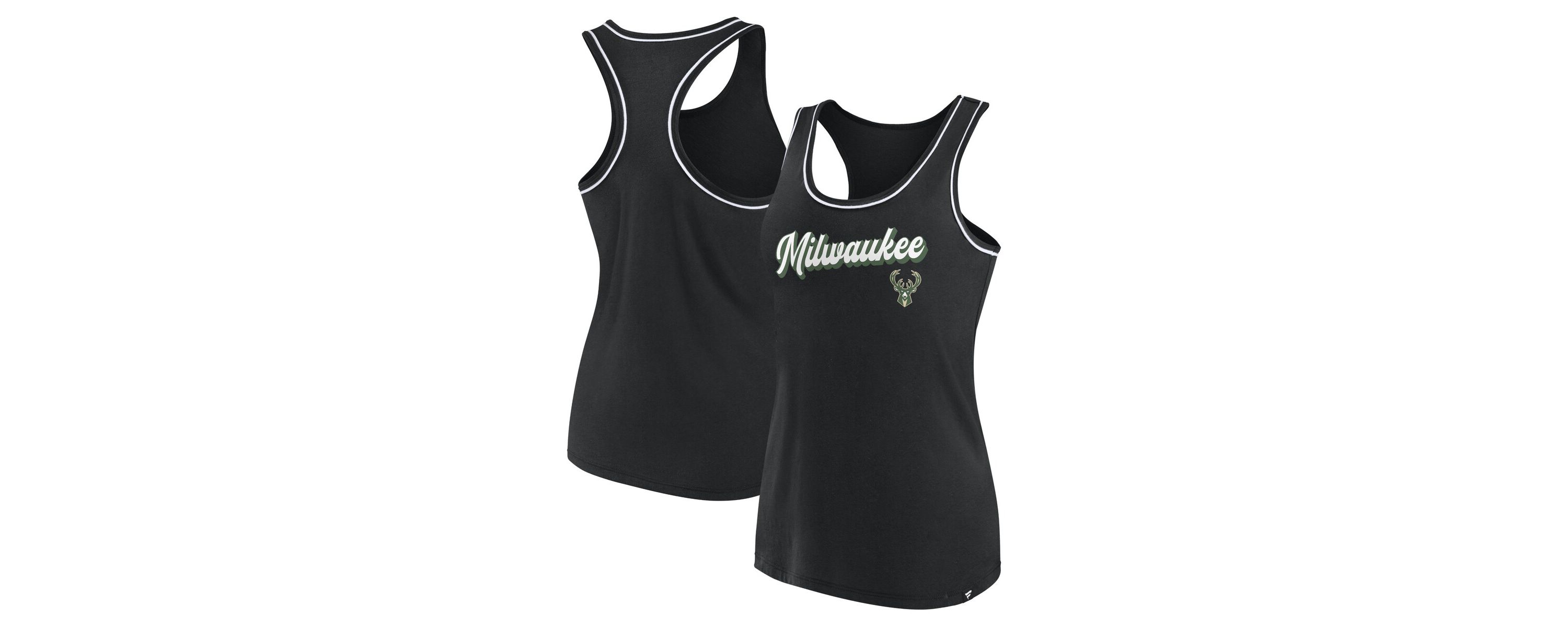 NBA Fanatics Milwaukee Bucks Wordmark Logo Racerback Tank Top