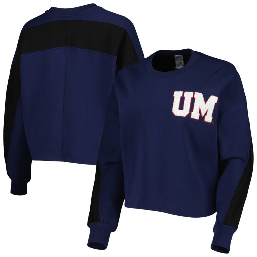 NCAA Ole Miss Rebels Back To Reality Colorblock Pullover Sweatshirt