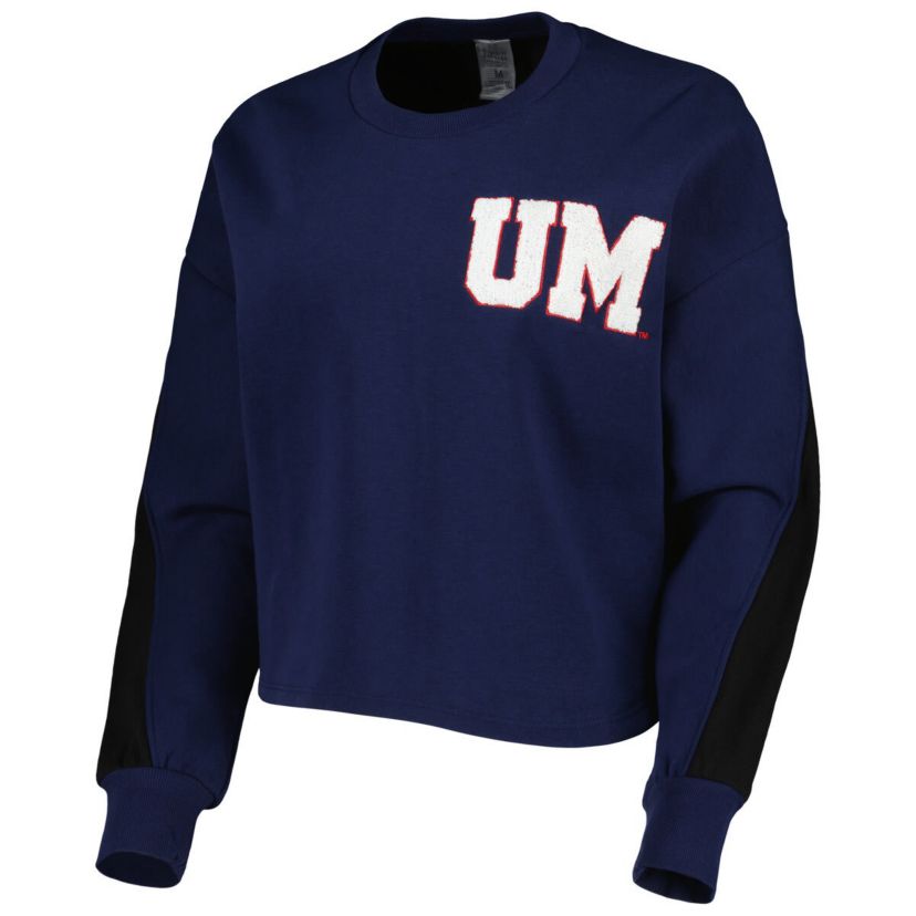 NCAA Ole Miss Rebels Back To Reality Colorblock Pullover Sweatshirt