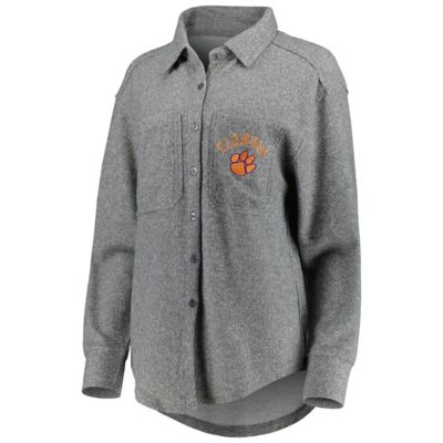 NCAA Clemson Tigers Switch It Up Tri-Blend Button-Up Shacket