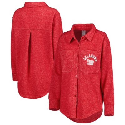 NCAA Oklahoma Sooners Switch It Up Tri-Blend Button-Up Shacket