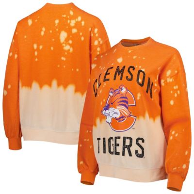 NCAA Clemson Tigers Twice As Nice Faded Dip-Dye Pullover Long Sleeve Top