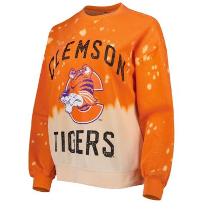 NCAA Clemson Tigers Twice As Nice Faded Dip-Dye Pullover Long Sleeve Top