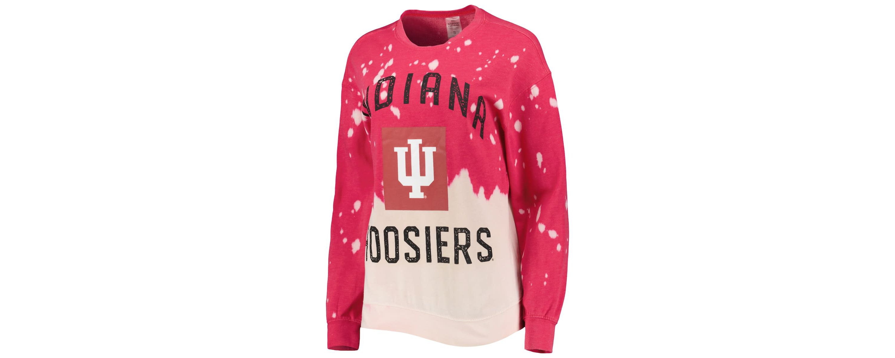 NCAA Indiana Hoosiers Twice As Nice Faded Dip-Dye Pullover Long Sleeve Top
