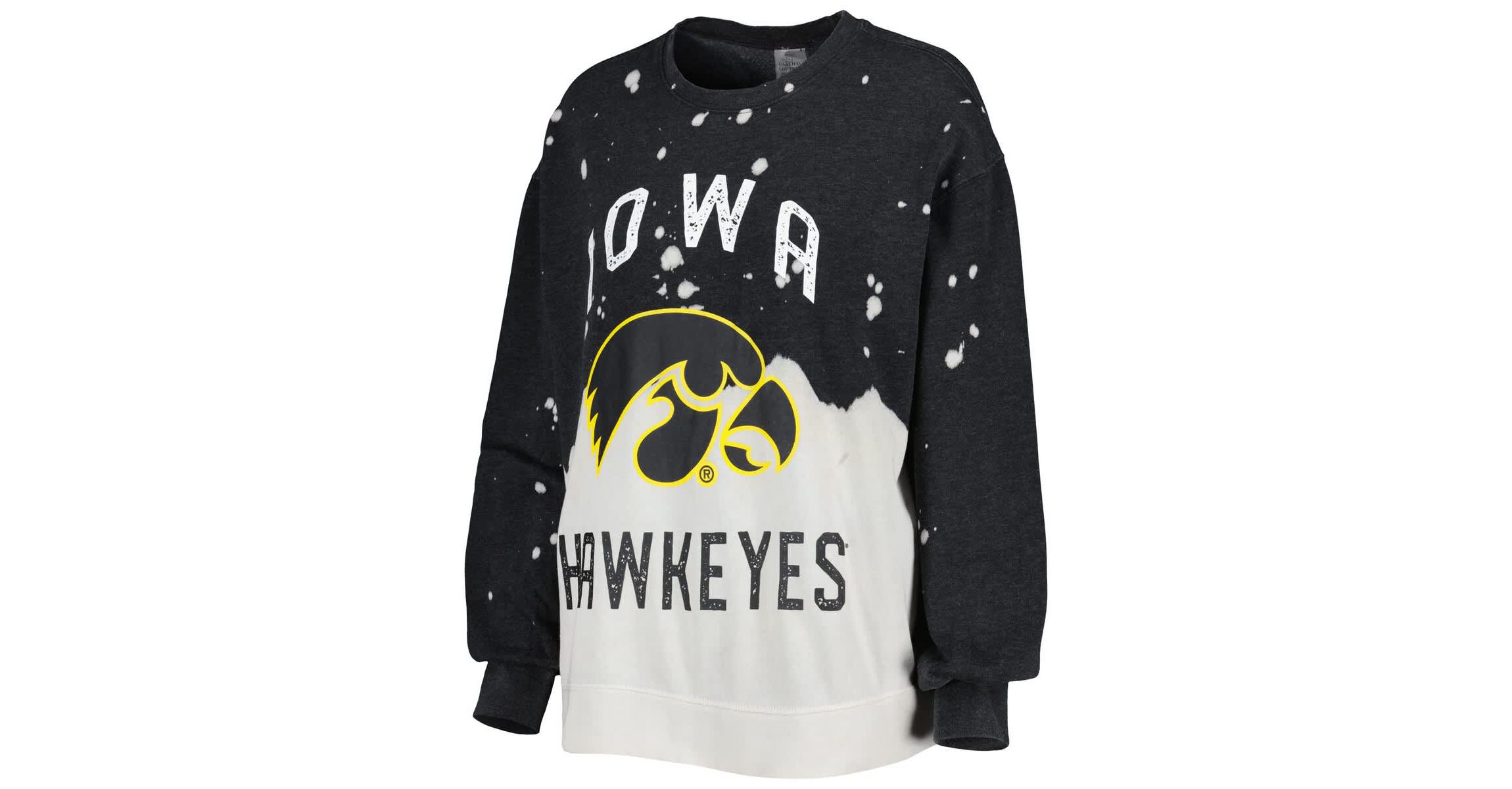 NCAA Iowa Hawkeyes Twice As Nice Faded Dip-Dye Pullover Long Sleeve Top