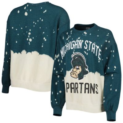 NCAA Michigan State Spartans Twice As Nice Faded Dip-Dye Pullover Long Sleeve Top