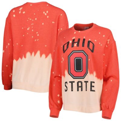 NCAA Ohio State Buckeyes Twice As Nice Faded Dip-Dye Pullover Long Sleeve Top