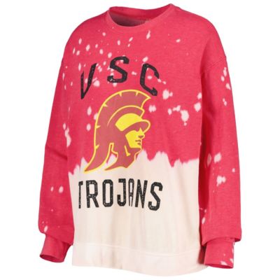NCAA USC Trojans Twice As Nice Faded Dip-Dye Pullover Long Sleeve Top