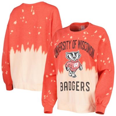 NCAA Wisconsin Badgers Twice As Nice Faded Dip-Dye Pullover Long Sleeve Top