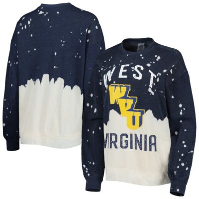 NCAA West Virginia Mountaineers Twice As Nice Faded Dip-Dye Pullover Long Sleeve Top