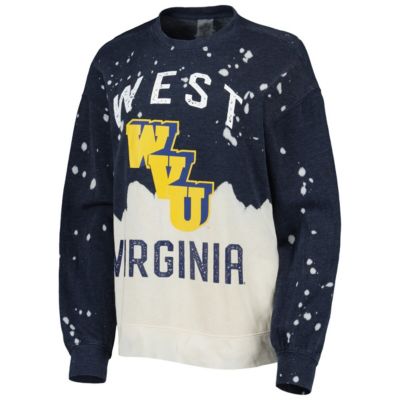 NCAA West Virginia Mountaineers Twice As Nice Faded Dip-Dye Pullover Long Sleeve Top