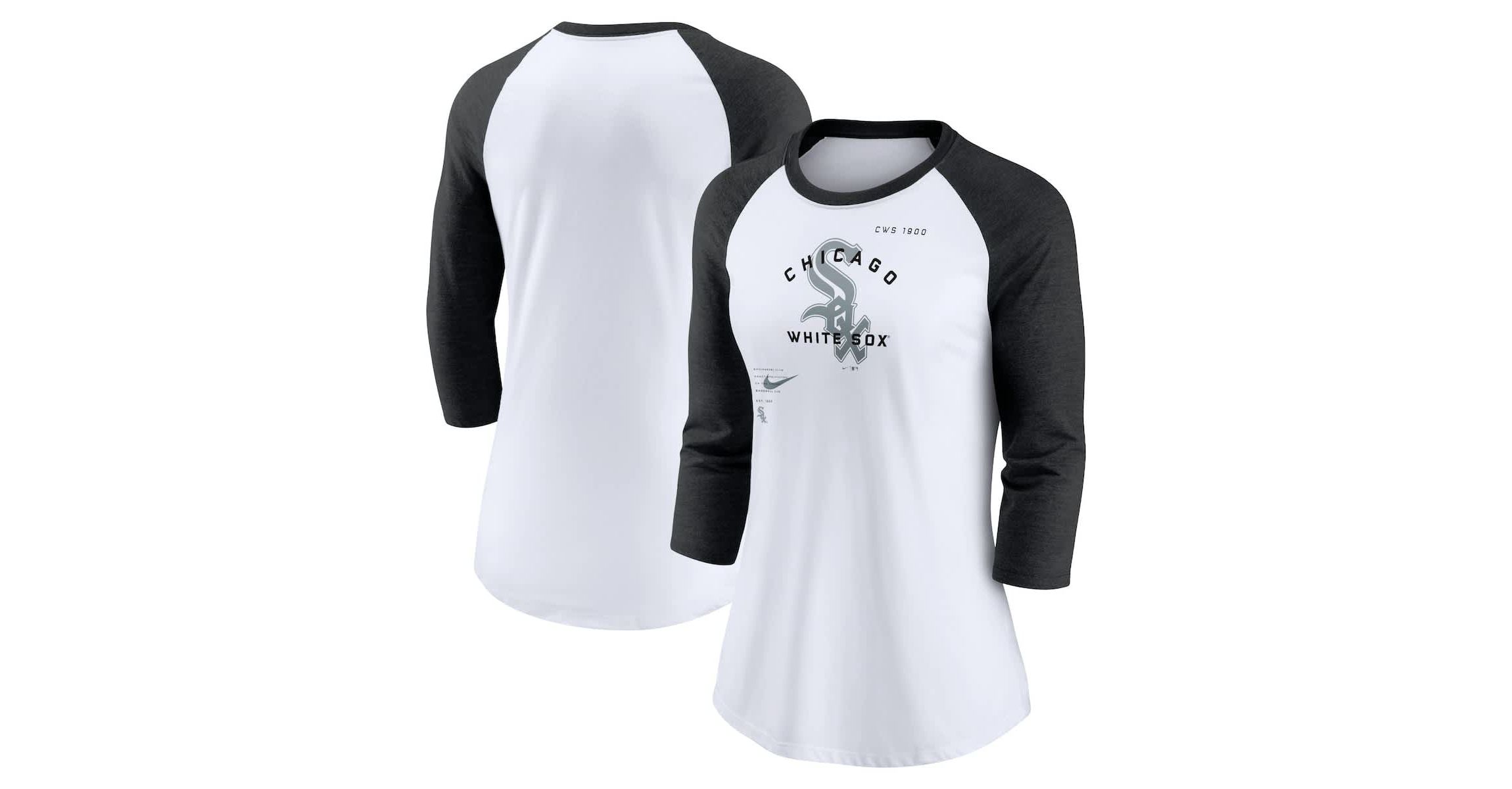 Chicago White Sox MLB Nike Chicago Sox Next Up Tri-Blend Raglan 3/4-Sleeve T-Shirt