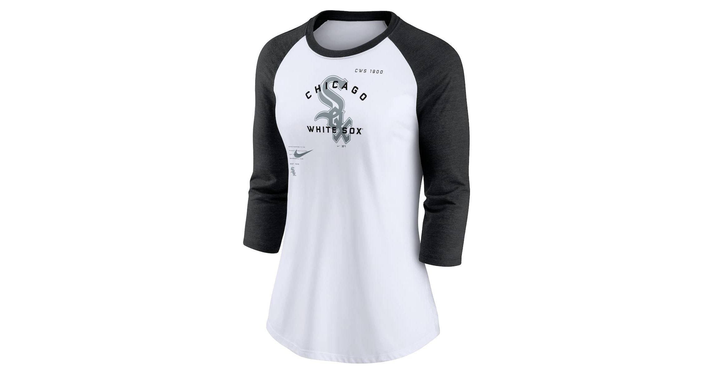 Chicago White Sox MLB Nike Chicago Sox Next Up Tri-Blend Raglan 3/4-Sleeve T-Shirt