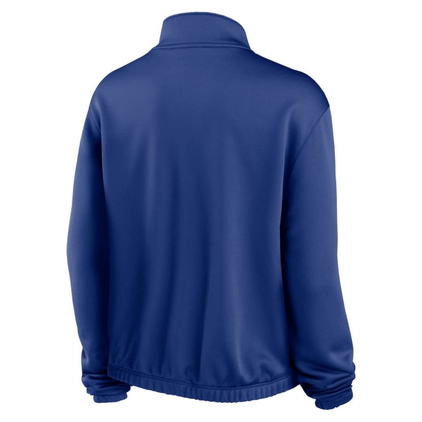 MLB Nike Milwaukee Brewers Rewind Splice Half-Zip Semi-Cropped Bubble Hem Sweatshirt