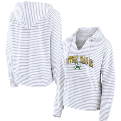 NCAA Fanatics Notre Dame Fighting Irish Striped Notch Neck Pullover Hoodie