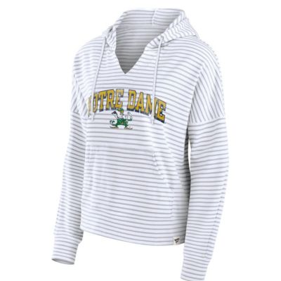 NCAA Fanatics Notre Dame Fighting Irish Striped Notch Neck Pullover Hoodie