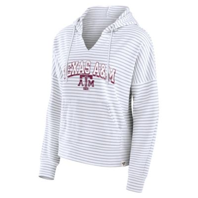 NCAA Fanatics Texas A&M Aggies Striped Notch Neck Pullover Hoodie