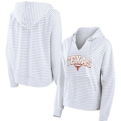 NCAA Fanatics Texas Longhorns Striped Notch Neck Pullover Hoodie