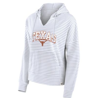 NCAA Fanatics Texas Longhorns Striped Notch Neck Pullover Hoodie