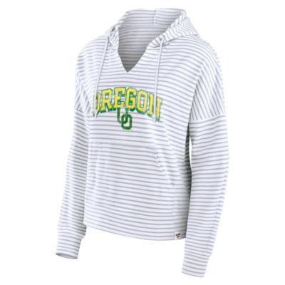 NCAA Fanatics Oregon Ducks Striped Notch Neck Pullover Hoodie