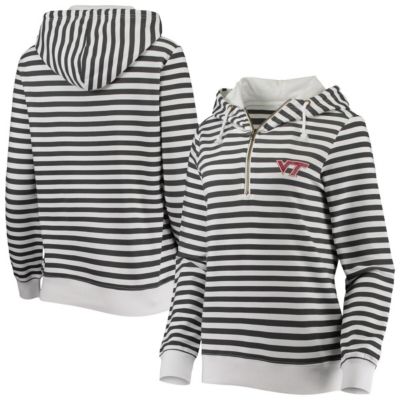 NCAA Virginia Tech Hokies Candy Stripe Tri-Blend Quarter-Zip Hoodie