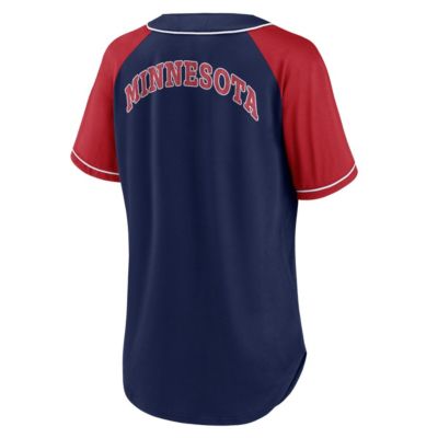 MLB Fanatics Minnesota Twins Ultimate Style Raglan V-Neck T-Shirt