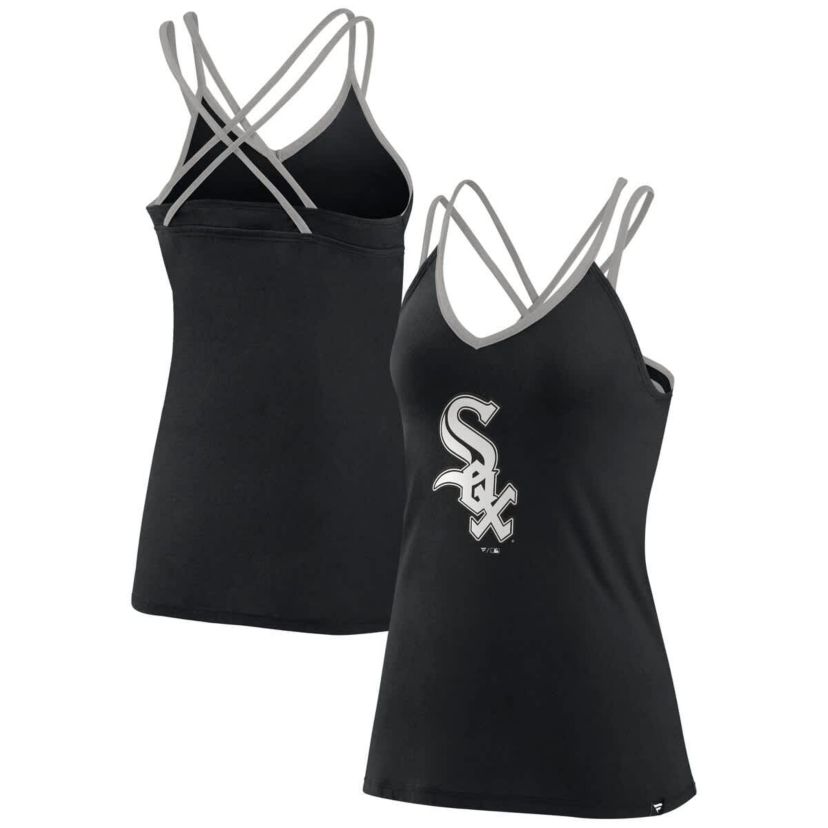 Chicago White Sox MLB Fanatics Chicago Sox Barrel It Up Cross Back V-Neck Tank Top