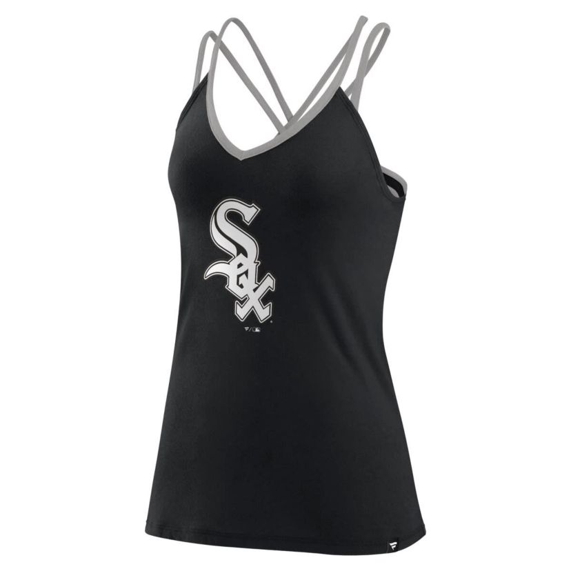 Chicago White Sox MLB Fanatics Chicago Sox Barrel It Up Cross Back V-Neck Tank Top