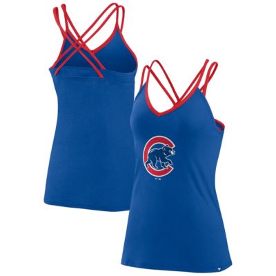 MLB Fanatics Chicago Cubs Barrel It Up Cross Back V-Neck Tank Top