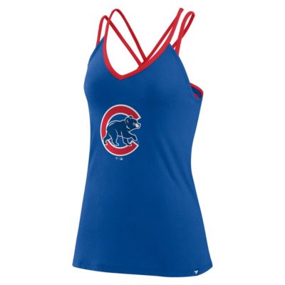 MLB Fanatics Chicago Cubs Barrel It Up Cross Back V-Neck Tank Top