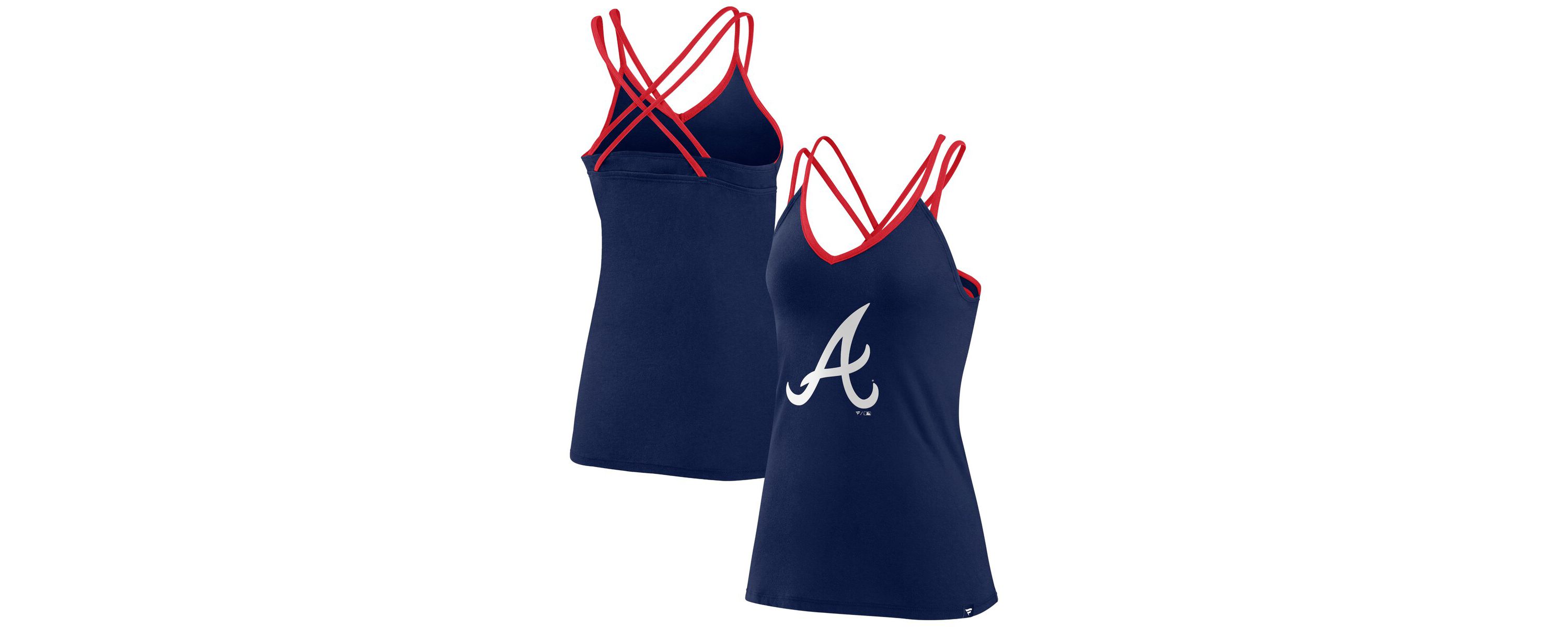 MLB Fanatics Atlanta Braves Barrel It Up Cross Back V-Neck Tank Top