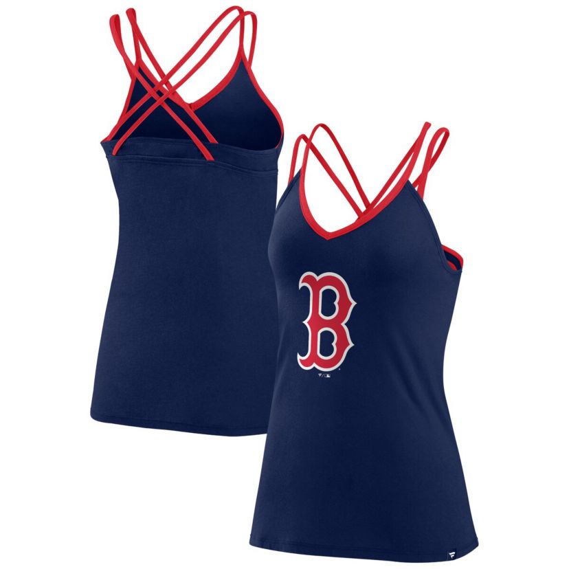 Boston Red Sox MLB Fanatics Boston Sox Barrel It Up Cross Back V-Neck Tank Top