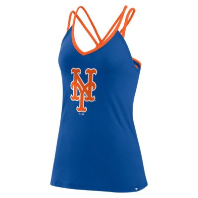 MLB Fanatics New York Mets Barrel It Up Cross Back V-Neck Tank Top