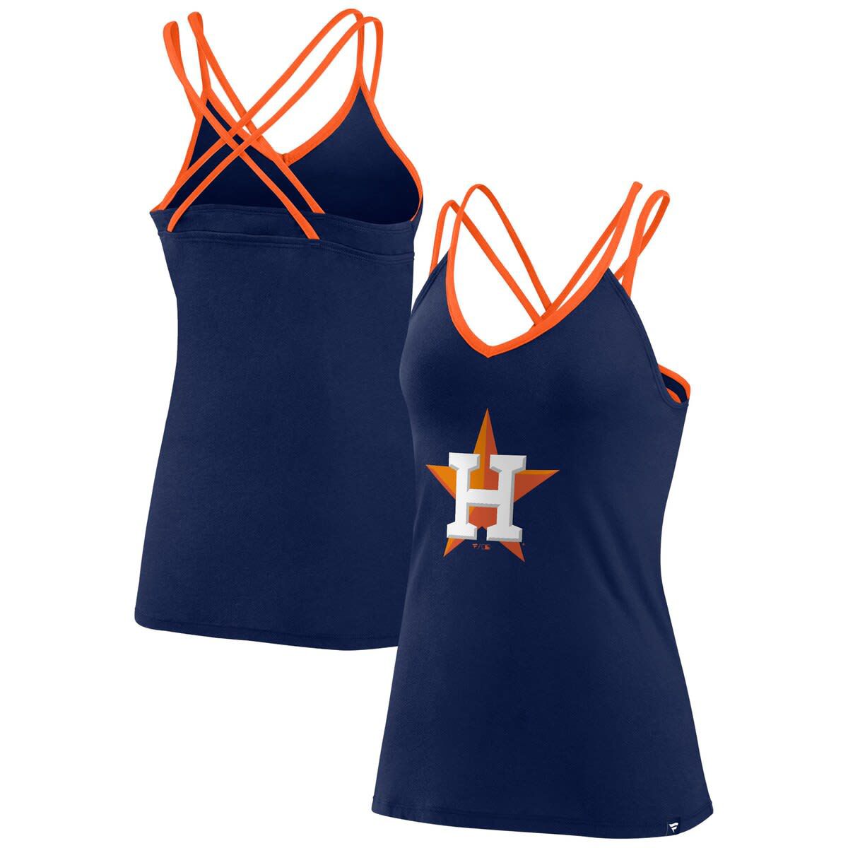 MLB Fanatics Houston Astros Barrel It Up Cross Back V-Neck Tank Top