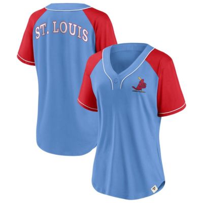 MLB Fanatics Light St. Louis Cardinals Bunt Raglan V-Neck T-Shirt