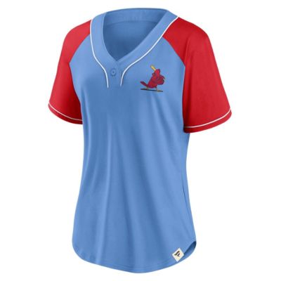 MLB Fanatics Light St. Louis Cardinals Bunt Raglan V-Neck T-Shirt