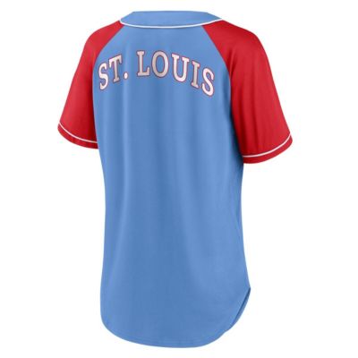 MLB Fanatics Light St. Louis Cardinals Bunt Raglan V-Neck T-Shirt