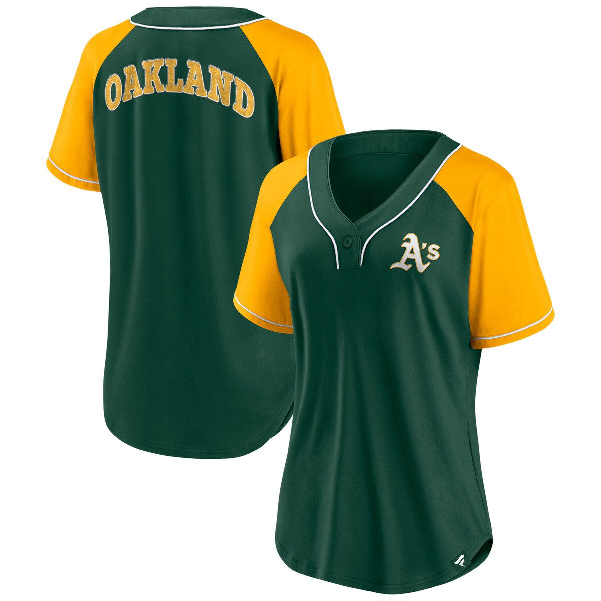 Cooperstown Teams Fanatics Oakland Athletics Ultimate Style Raglan V-Neck T-Shirt