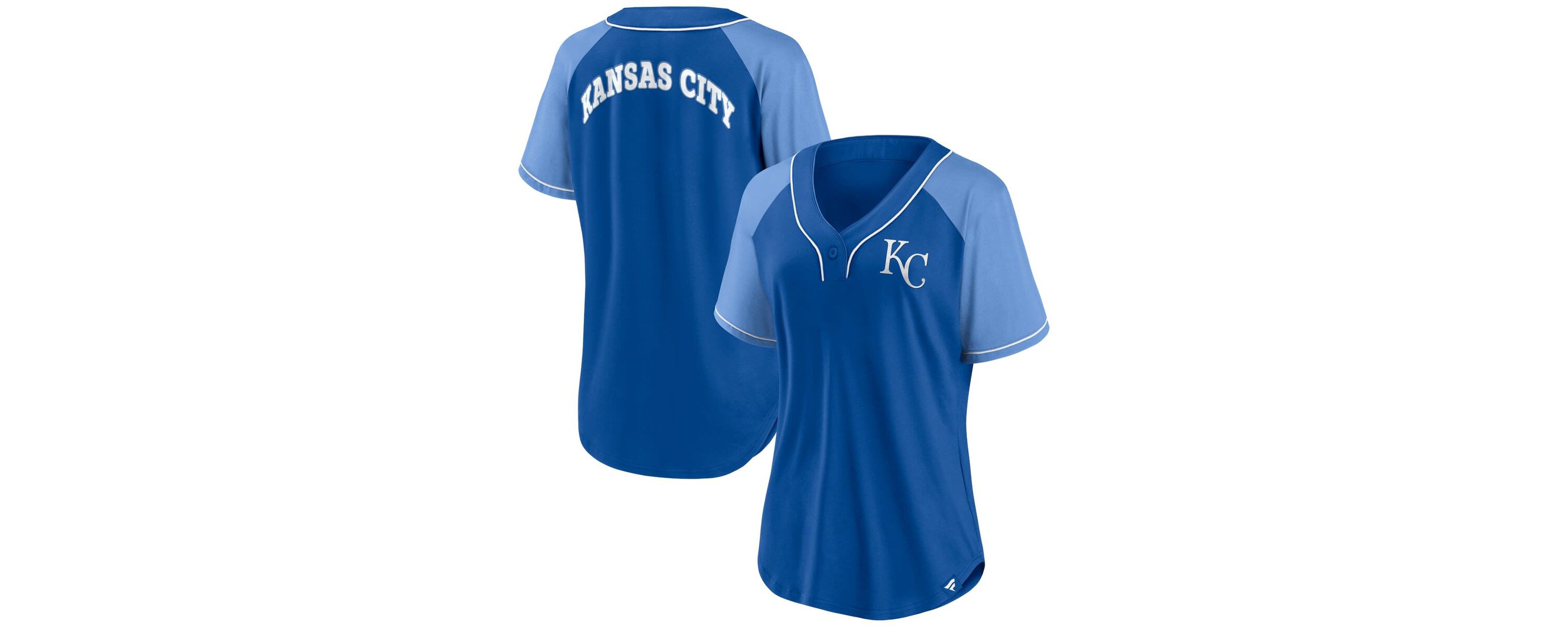 MLB Fanatics Kansas City Royals Ultimate Style Raglan V-Neck T-Shirt